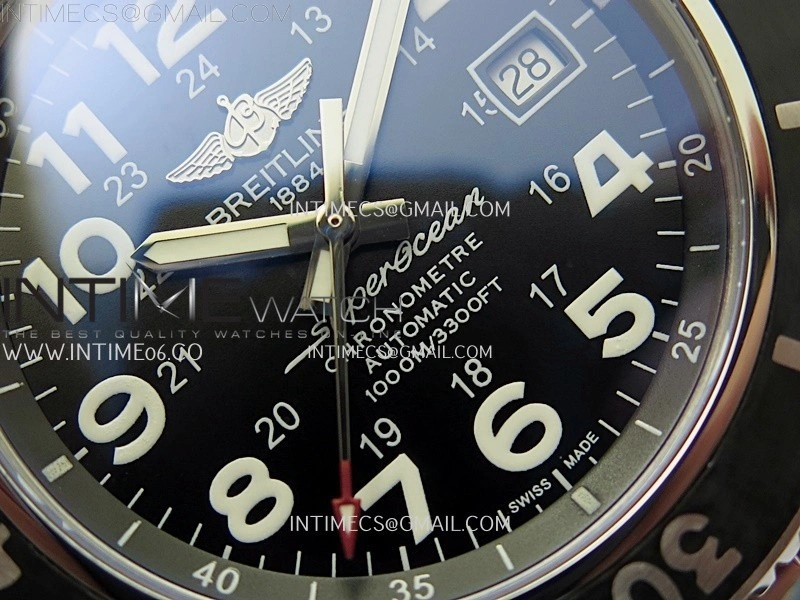 SuperOcean II 44mm TF 1:1 Best Edition Black Dial on SS Bracelet A2824
