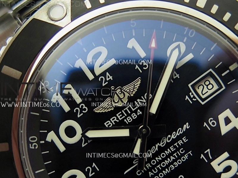 SuperOcean II 44mm TF 1:1 Best Edition Black Dial on SS Bracelet A2824