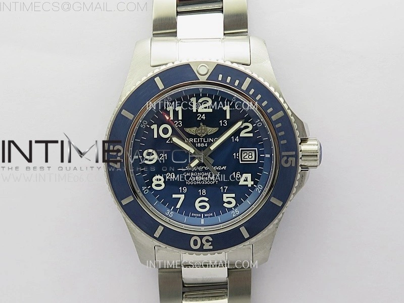 SuperOcean II 44mm TF 1:1 Best Edition Blue Dial on SS Bracelet A2824