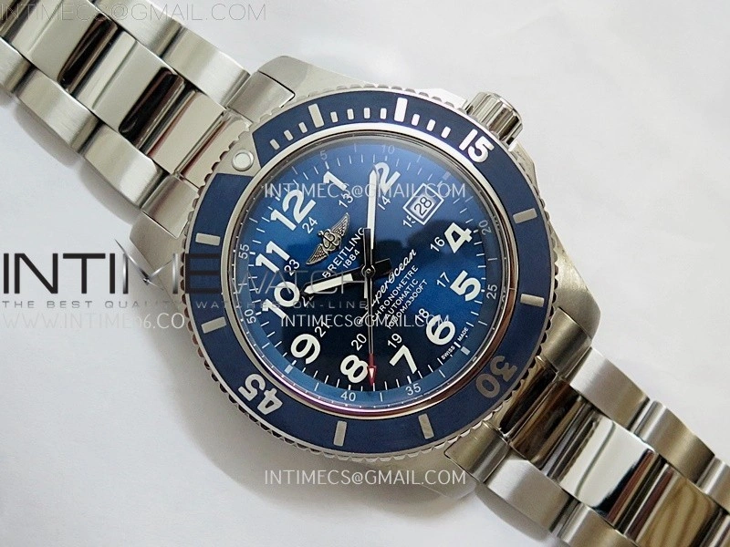 SuperOcean II 44mm TF 1:1 Best Edition Blue Dial on SS Bracelet A2824
