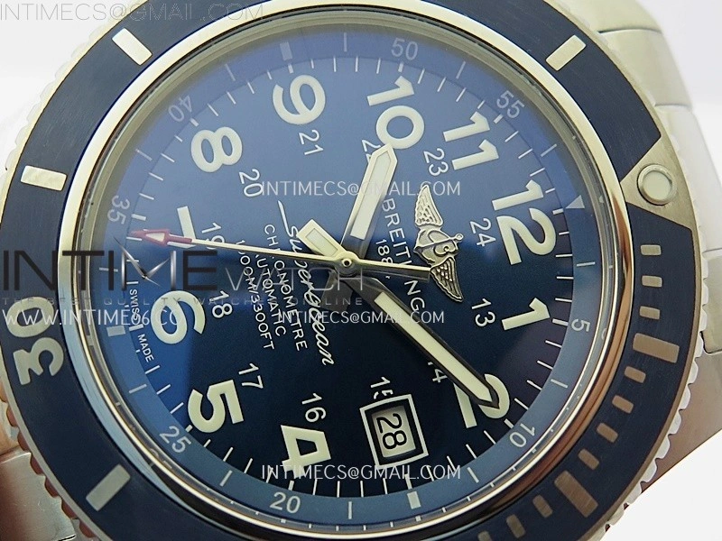 SuperOcean II 44mm TF 1:1 Best Edition Blue Dial on SS Bracelet A2824