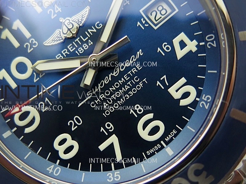 SuperOcean II 44mm TF 1:1 Best Edition Blue Dial on SS Bracelet A2824