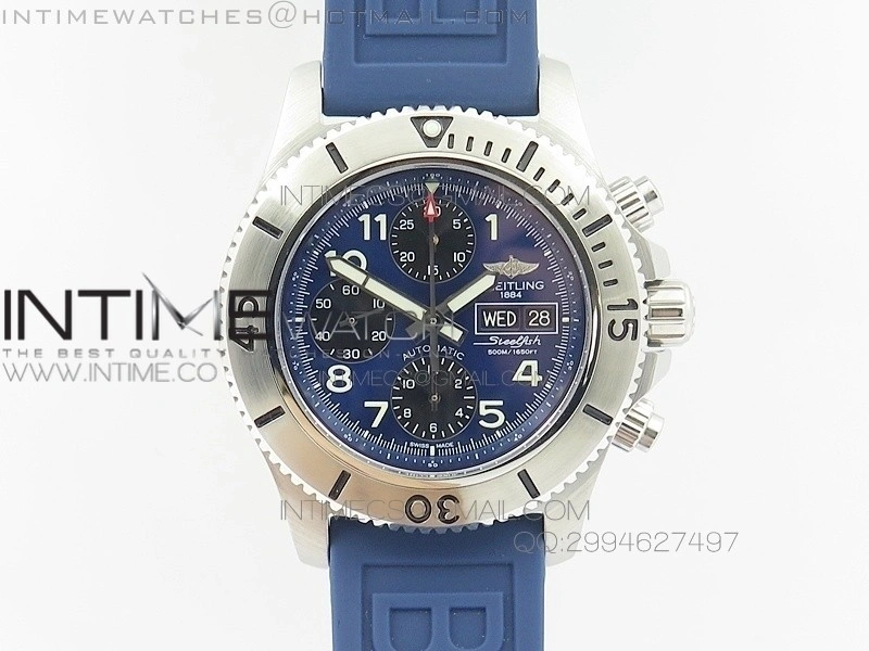 SuperOcean Racer 44mm Blue Dial on Blue rubber strap A7750