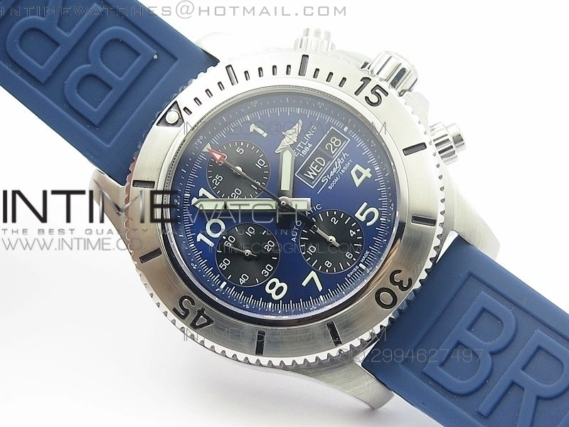 SuperOcean Racer 44mm Blue Dial on Blue rubber strap A7750
