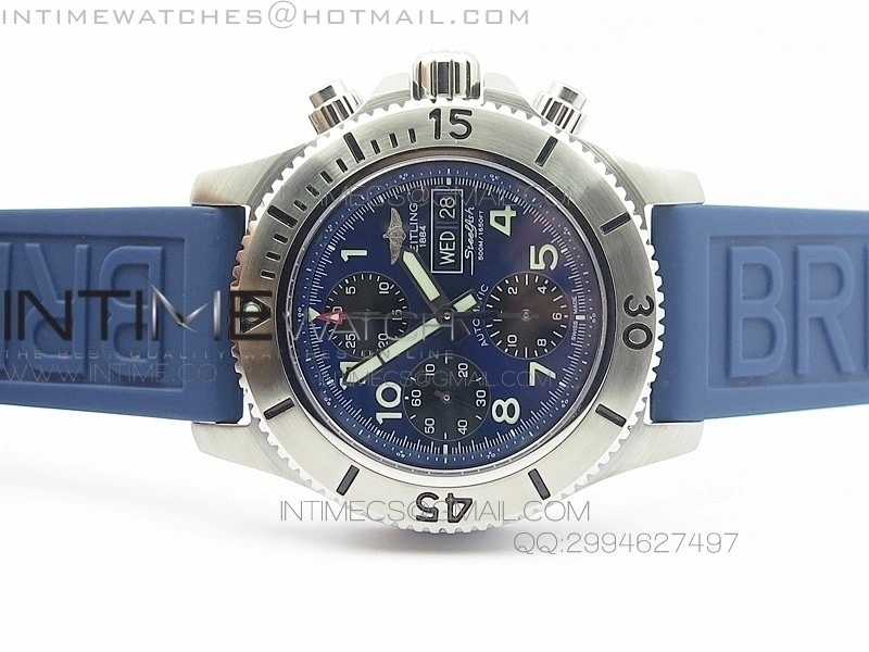 SuperOcean Racer 44mm Blue Dial on Blue rubber strap A7750