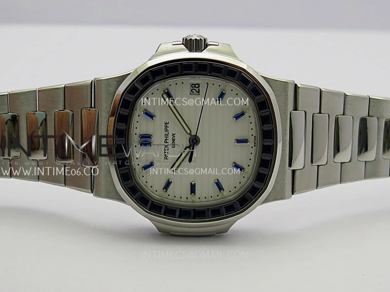 Nautilus 5711 1A Blue T Diamond SS GRF 1:1 Best Edition White Textured Dial On SS Bracelet Asian 26-330