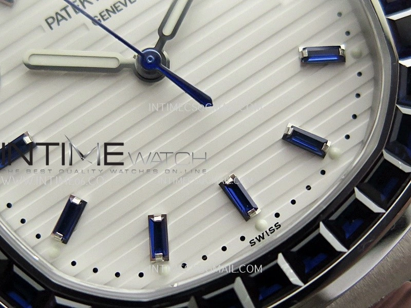 Nautilus 5711 1A Blue T Diamond SS GRF 1:1 Best Edition White Textured Dial On SS Bracelet Asian 26-330