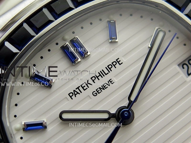 Nautilus 5711 1A Blue T Diamond SS GRF 1:1 Best Edition White Textured Dial On SS Bracelet Asian 26-330
