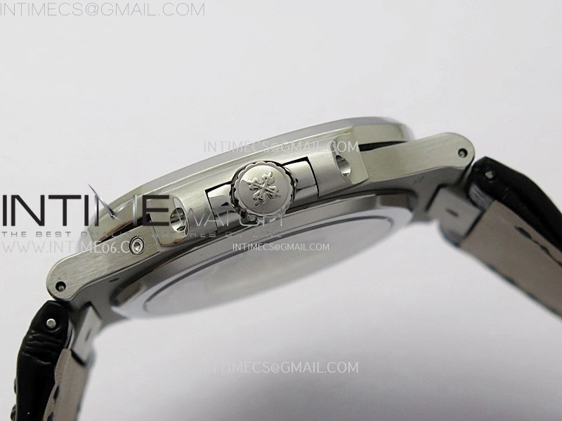 Nautilus 5722G SS T Diamonds PPF 1:1 Best Edition Blue Dial on Black Leather Strap A240 Super Clone