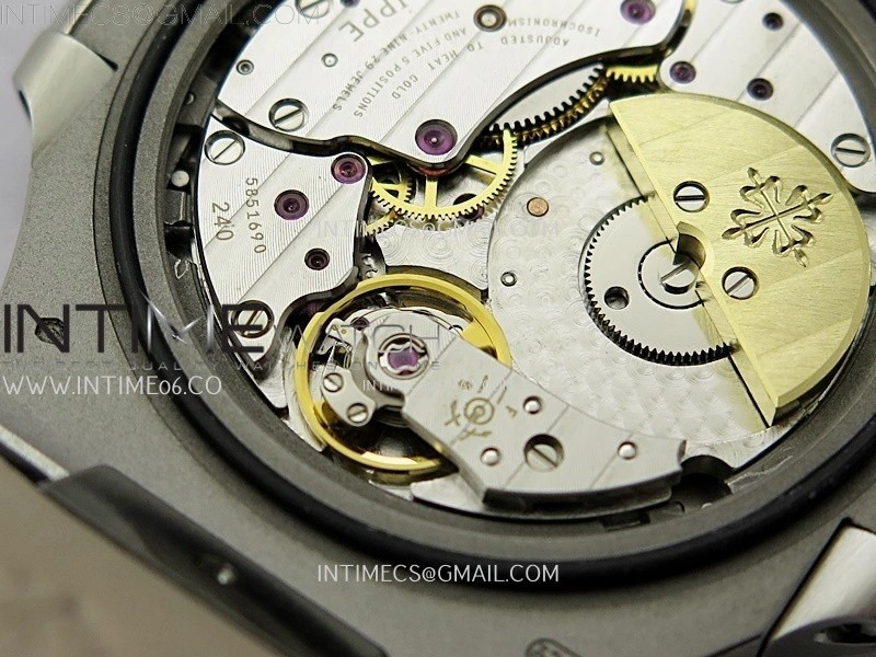 Nautilus 5722G SS T Diamonds PPF 1:1 Best Edition Blue Dial on Black Leather Strap A240 Super Clone