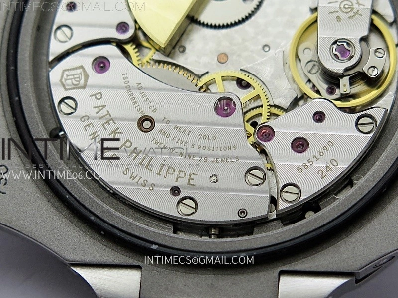 Nautilus 5722G SS T Diamonds PPF 1:1 Best Edition Blue Dial on Black Leather Strap A240 Super Clone