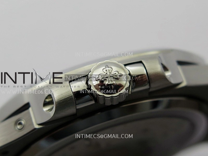 Nautilus 5724G SS T Diamonds PPF 1:1 Best Edition Blue Dial on Black Leather Strap A240 Super Clone