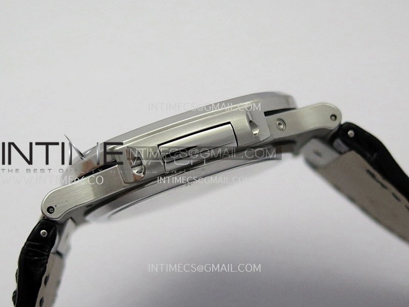 Nautilus 5724G SS T Diamonds PPF 1:1 Best Edition Blue Dial on Black Leather Strap A240 Super Clone