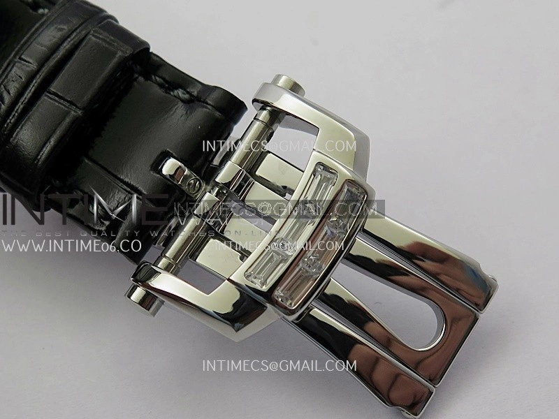 Nautilus 5724G SS T Diamonds PPF 1:1 Best Edition Blue Dial on Black Leather Strap A240 Super Clone