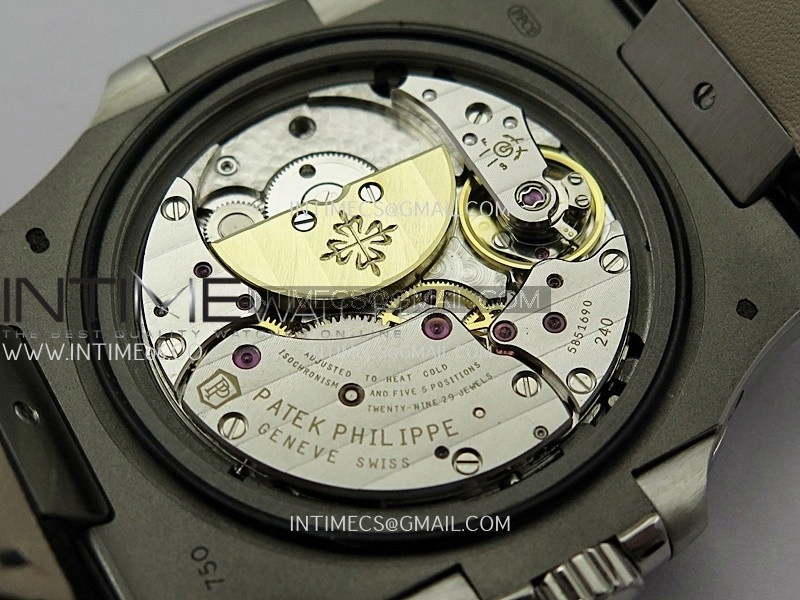 Nautilus 5724G SS T Diamonds PPF 1:1 Best Edition Blue Dial on Black Leather Strap A240 Super Clone