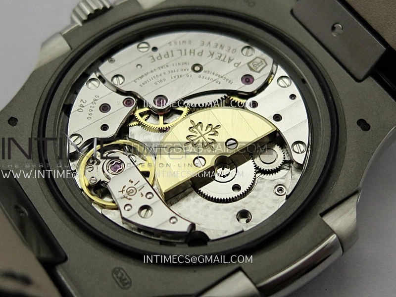 Nautilus 5724G SS T Diamonds PPF 1:1 Best Edition Blue Dial on Black Leather Strap A240 Super Clone