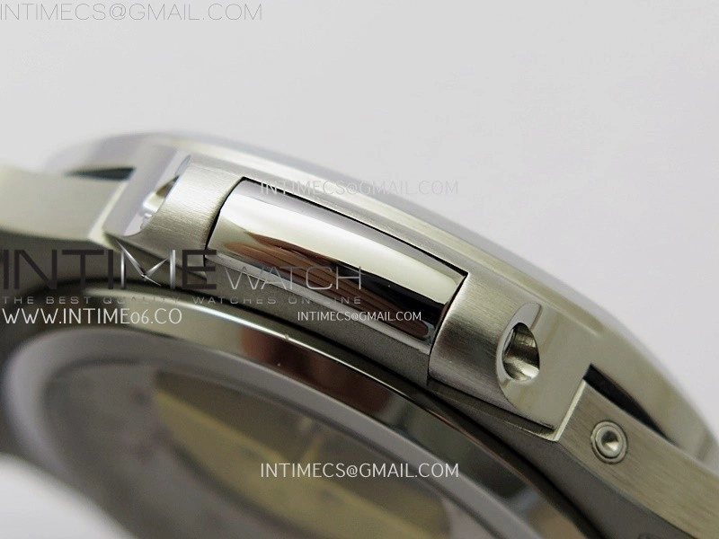 Nautilus 5722G SS T Diamonds PPF 1:1 Best Edition Gray Dial on Black Leather Strap A240 Super Clone