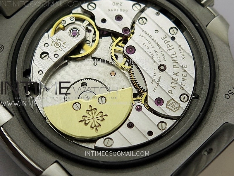 Nautilus 5722G SS T Diamonds PPF 1:1 Best Edition Gray Dial on Black Leather Strap A240 Super Clone
