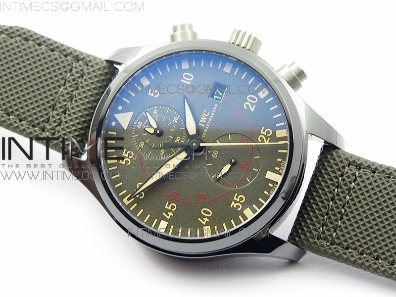 PILOT IW389001 ZF 1:1 Best Edition Ceramic Case Green Dial on Green Nylon Strap A7750