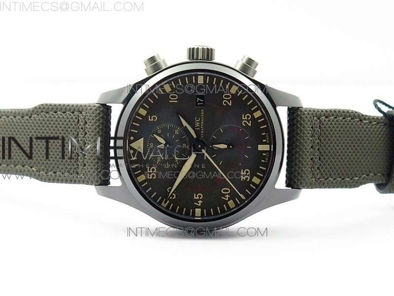 PILOT IW389001 ZF 1:1 Best Edition Ceramic Case Green Dial on Green Nylon Strap A7750