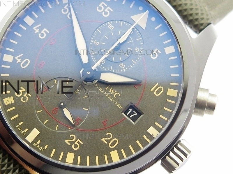 PILOT IW389001 ZF 1:1 Best Edition Ceramic Case Green Dial on Green Nylon Strap A7750