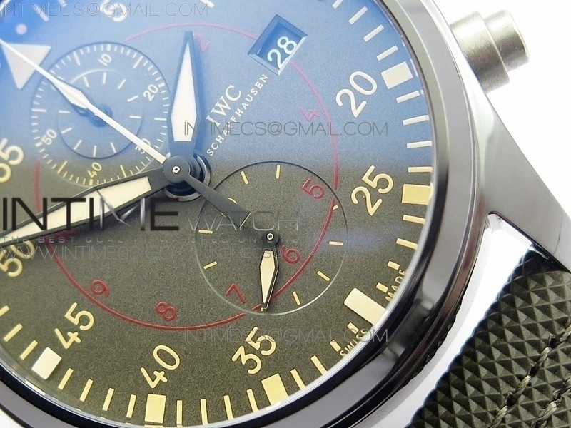 PILOT IW389001 ZF 1:1 Best Edition Ceramic Case Green Dial on Green Nylon Strap A7750