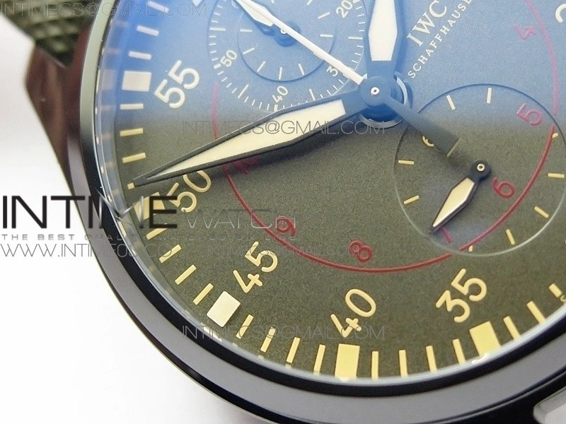 PILOT IW389001 ZF 1:1 Best Edition Ceramic Case Green Dial on Green Nylon Strap A7750