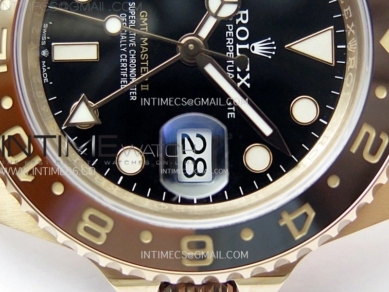 GMT-Master II 126715 CHNR NTF 1:1 Best Edition on Black Dial RG Bracelet VR3285 CHS