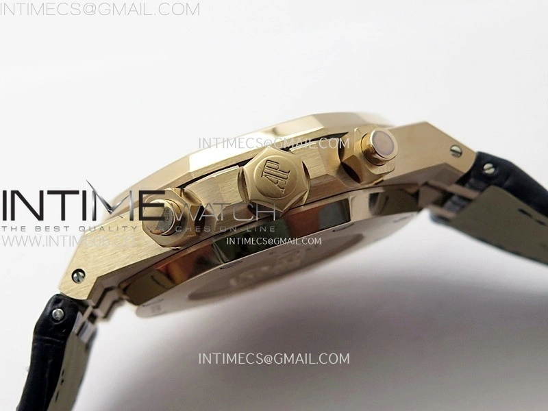 Royal Oak Chrono 26331ST RG IPF 1:1 Best Edition Blue Dial rose gold subdial on Blue Leather Strap A7750