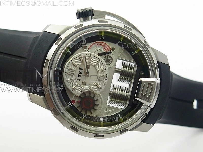 HYT SS CYF white dial black Crown On Black Rubber Strap Asian movement HTY Cal.101
