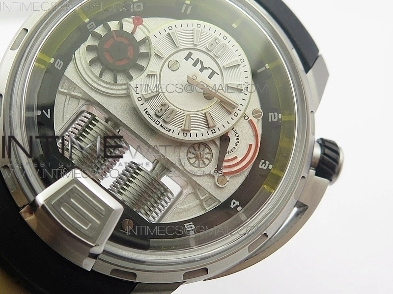 HYT SS CYF white dial black Crown On Black Rubber Strap Asian movement HTY Cal.101