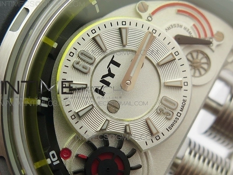 HYT SS CYF white dial black Crown On Black Rubber Strap Asian movement HTY Cal.101