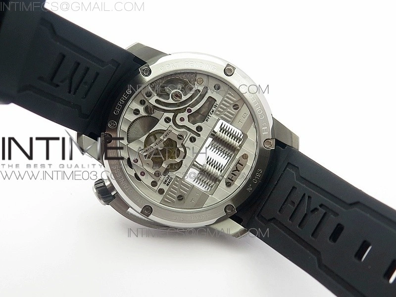 HYT SS CYF white dial black Crown On Black Rubber Strap Asian movement HTY Cal.101