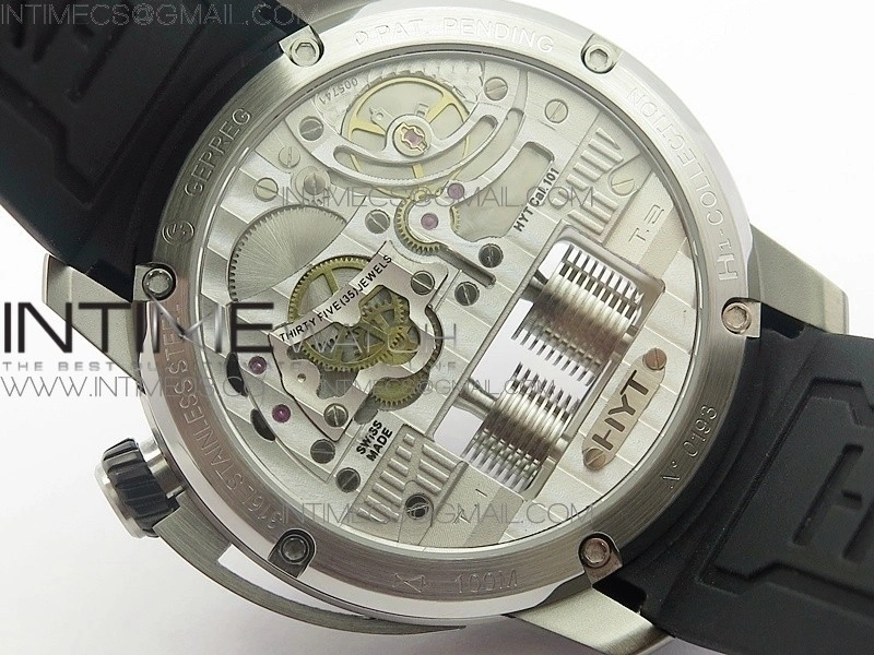 HYT SS CYF white dial black Crown On Black Rubber Strap Asian movement HTY Cal.101