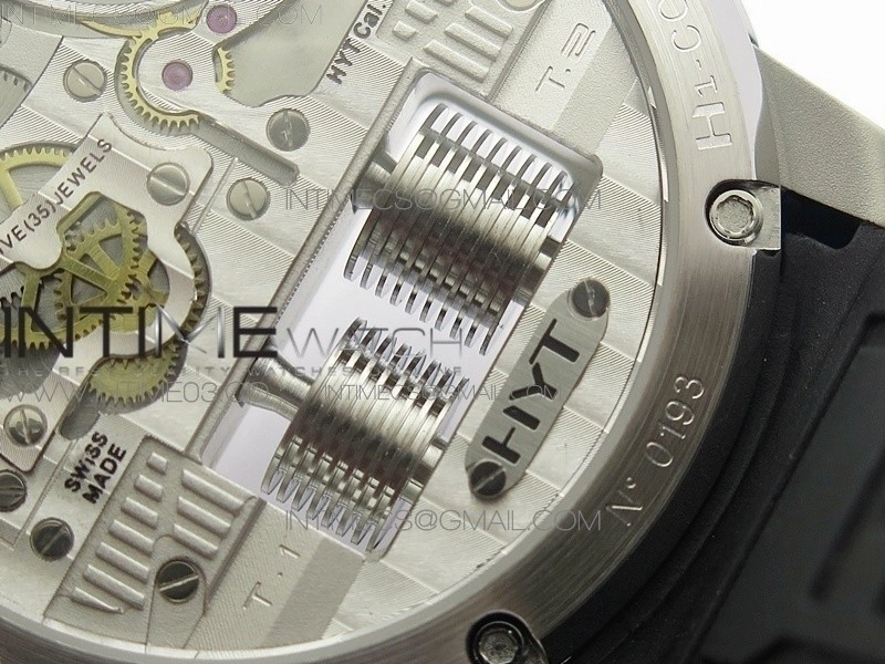 HYT SS CYF white dial black Crown On Black Rubber Strap Asian movement HTY Cal.101