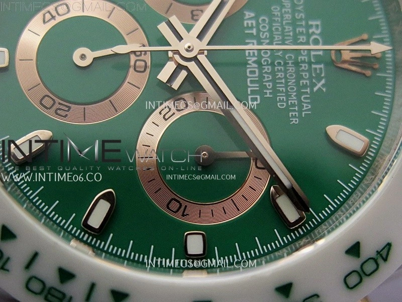Daytona AET Solid White Ceramic Case and Bracelet N6F 1:1 Best Edition Green Dial On DD4801