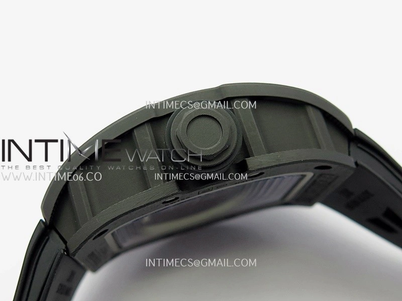 RM055 RG Inner Bezel Black Crown NTPT ZF 1:1 Best Edition Skeleton Dial On Black Shark Rubber Strap RMUL2 Super Clone