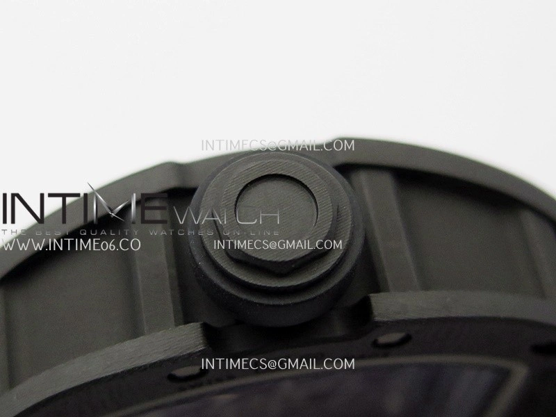 RM055 RG Inner Bezel Black Crown NTPT ZF 1:1 Best Edition Skeleton Dial On Black Shark Rubber Strap RMUL2 Super Clone