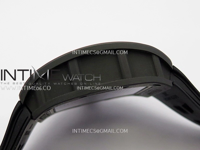 RM055 RG Inner Bezel Black Crown NTPT ZF 1:1 Best Edition Skeleton Dial On Black Shark Rubber Strap RMUL2 Super Clone
