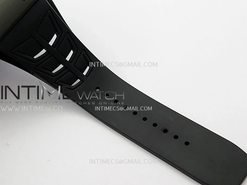 RM055 RG Inner Bezel Black Crown NTPT ZF 1:1 Best Edition Skeleton Dial On Black Shark Rubber Strap RMUL2 Super Clone