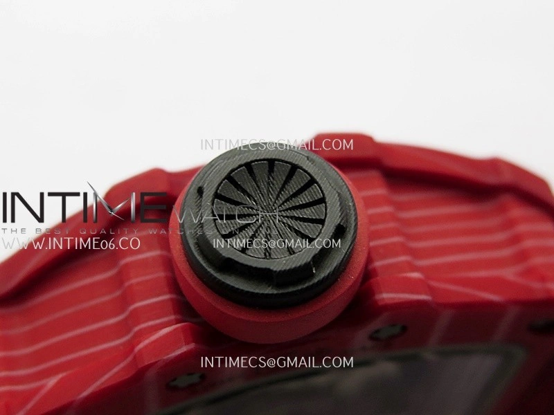 RM035-02 Real Red NTPT ZF 1:1 Best Edition Skeleton Dial On Red Rubber Strap Real Super Clone RMAL1 V7