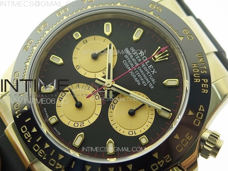 Daytona 116518 BTF 1:1 Best Edition Paul Newman Black YG Dial on Oysterflex Rubber Strap SA4130 V2