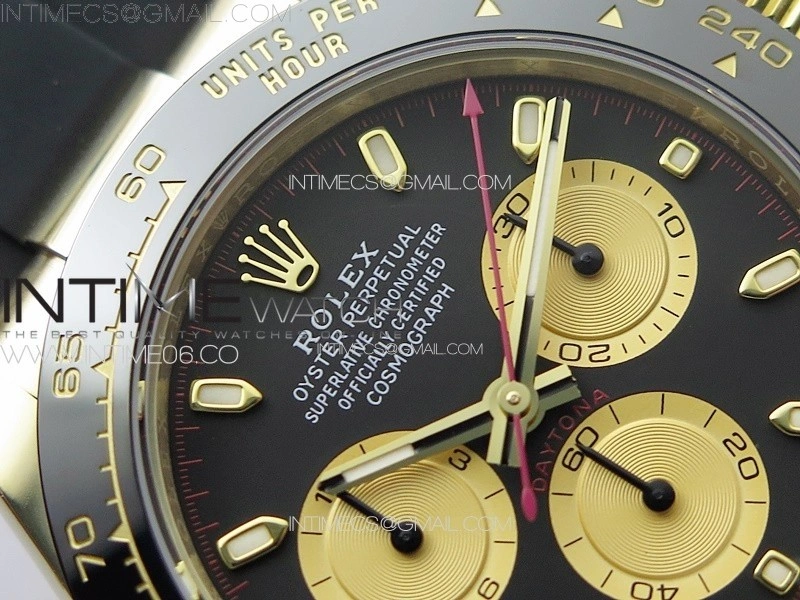 Daytona 116518 BTF 1:1 Best Edition Paul Newman Black YG Dial on Oysterflex Rubber Strap SA4130 V2