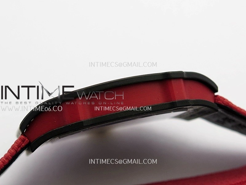 RM67-02 Alexander Black NTPT Umi Office 1:1 Black Red Yellow Skeleton Dial On Red Nylon Strap CRMA7 Clone V2