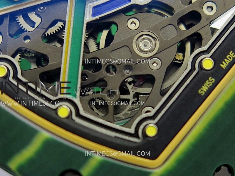 RM67-02 Brazil Green NTPT Umi Office 1:1 Blue Red Green Skeleton Dial On Green Nylon Strap CRMA7 Clone V2