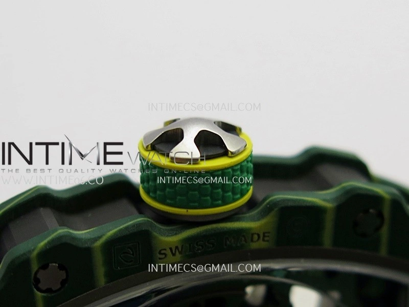 RM67-02 Brazil Green NTPT Umi Office 1:1 Blue Red Green Skeleton Dial On Green Nylon Strap CRMA7 Clone V2