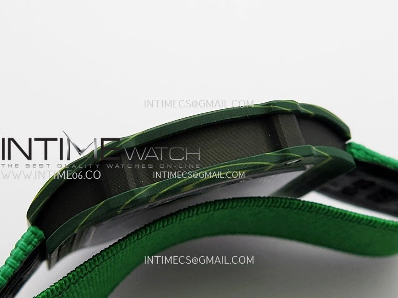 RM67-02 Brazil Green NTPT Umi Office 1:1 Blue Red Green Skeleton Dial On Green Nylon Strap CRMA7 Clone V2