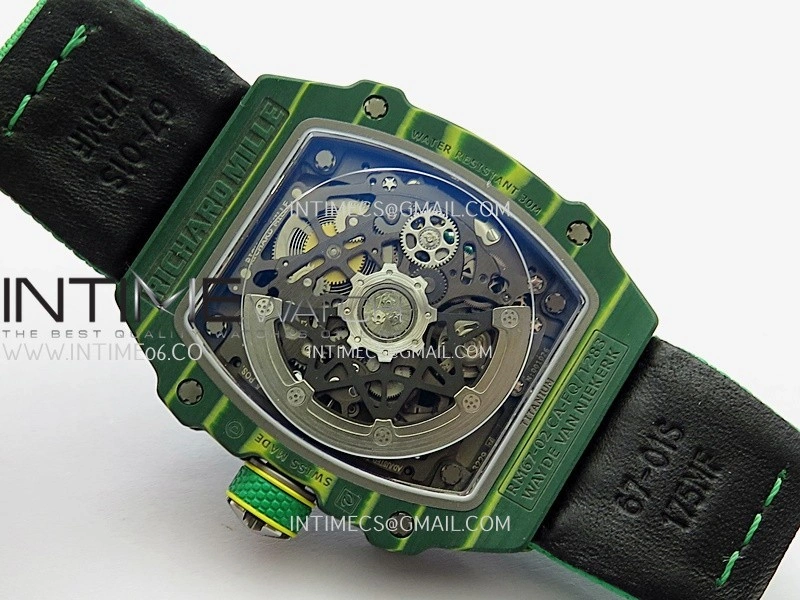 RM67-02 Brazil Green NTPT Umi Office 1:1 Blue Red Green Skeleton Dial On Green Nylon Strap CRMA7 Clone V2