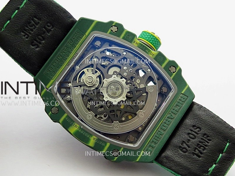 RM67-02 Brazil Green NTPT Umi Office 1:1 Blue Red Green Skeleton Dial On Green Nylon Strap CRMA7 Clone V2
