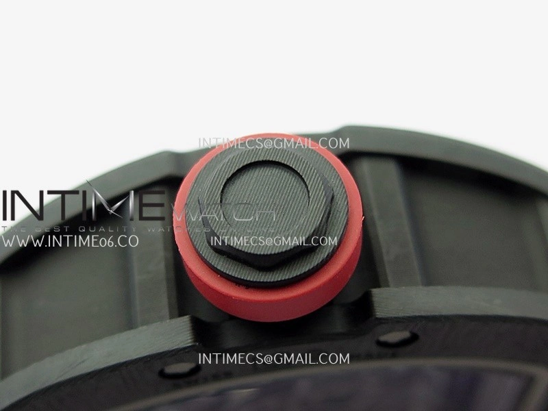 RM055 White Inner Bezel Red Crown NTPT ZF 1:1 Best Edition Skeleton Dial On Red Shark Rubber Strap RMUL2 Super Clone